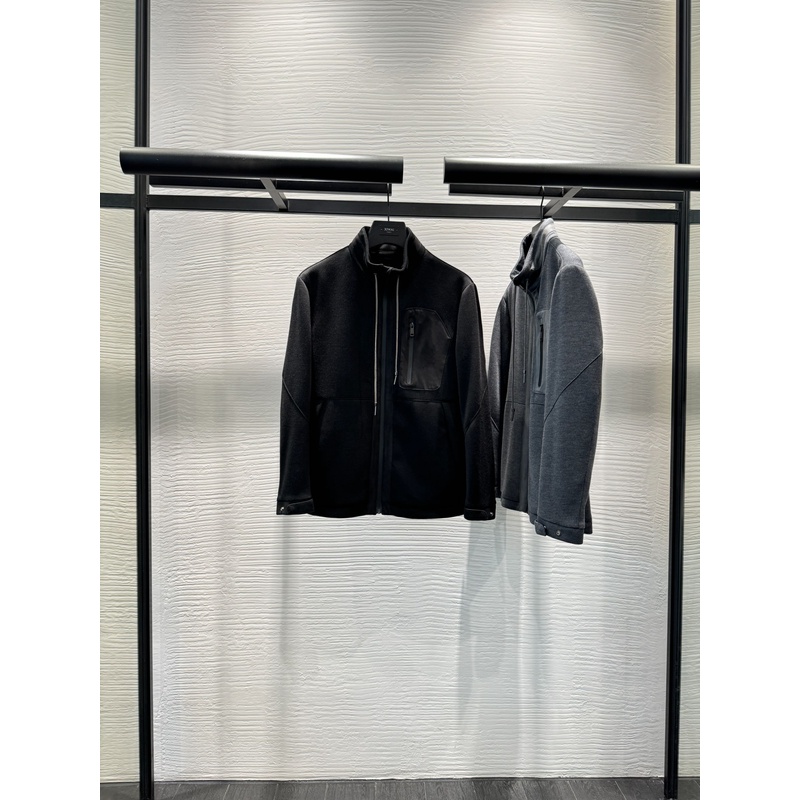 高级男装 秋冬新品24s休闲男外套上衣男士夹克秋冬立领拼接 6230