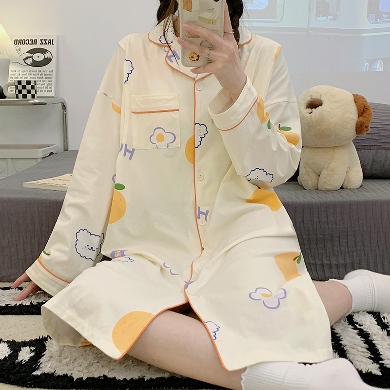 【100%纯棉月子服睡裙】孕妇产后薄款夏季产妇宽松哺乳家居待产裙