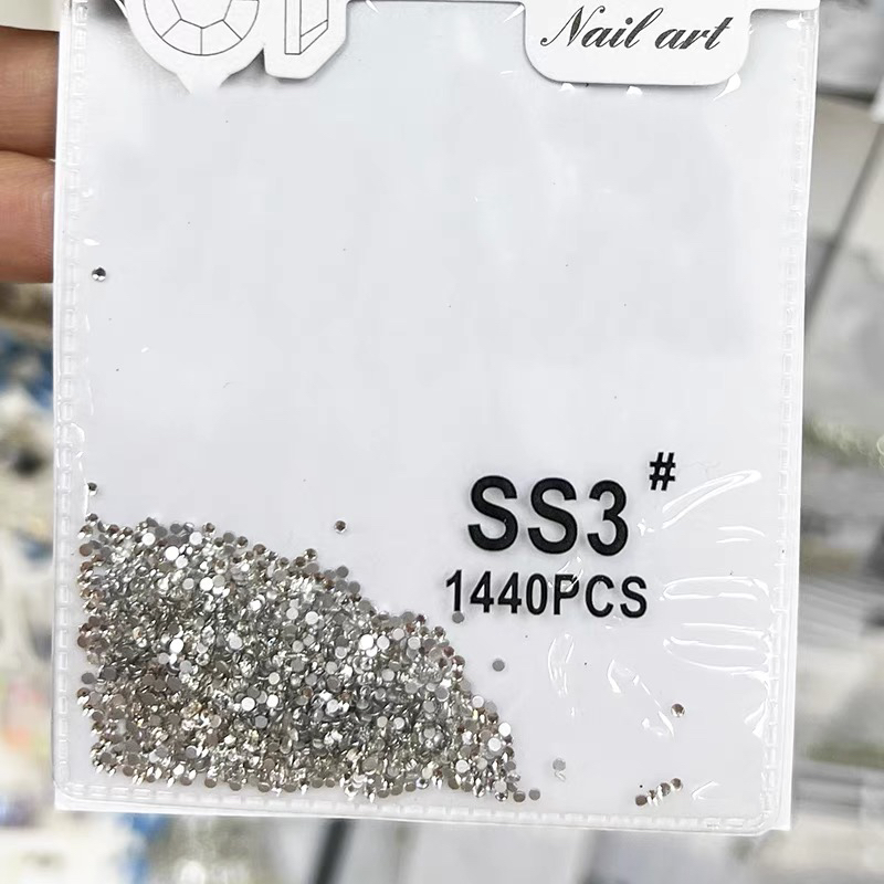 美甲银色钻饰品超闪圆钻白色（满20米包邮）迷你镜面钻爆闪指甲钻