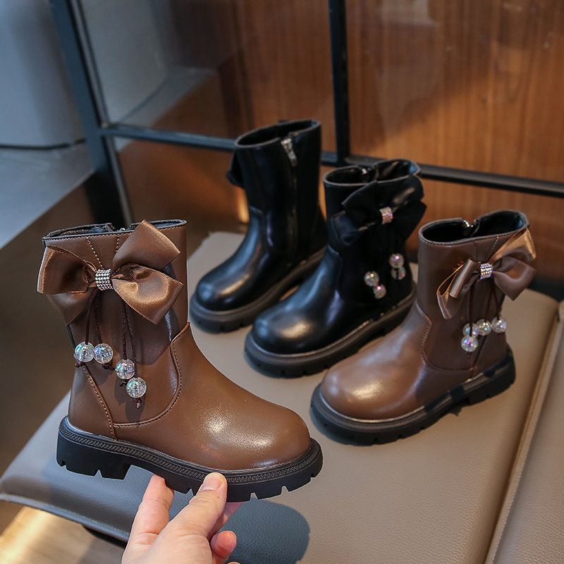 马丁靴女童2023春秋新款儿童靴子公主风流苏不过膝小女孩洋气皮靴