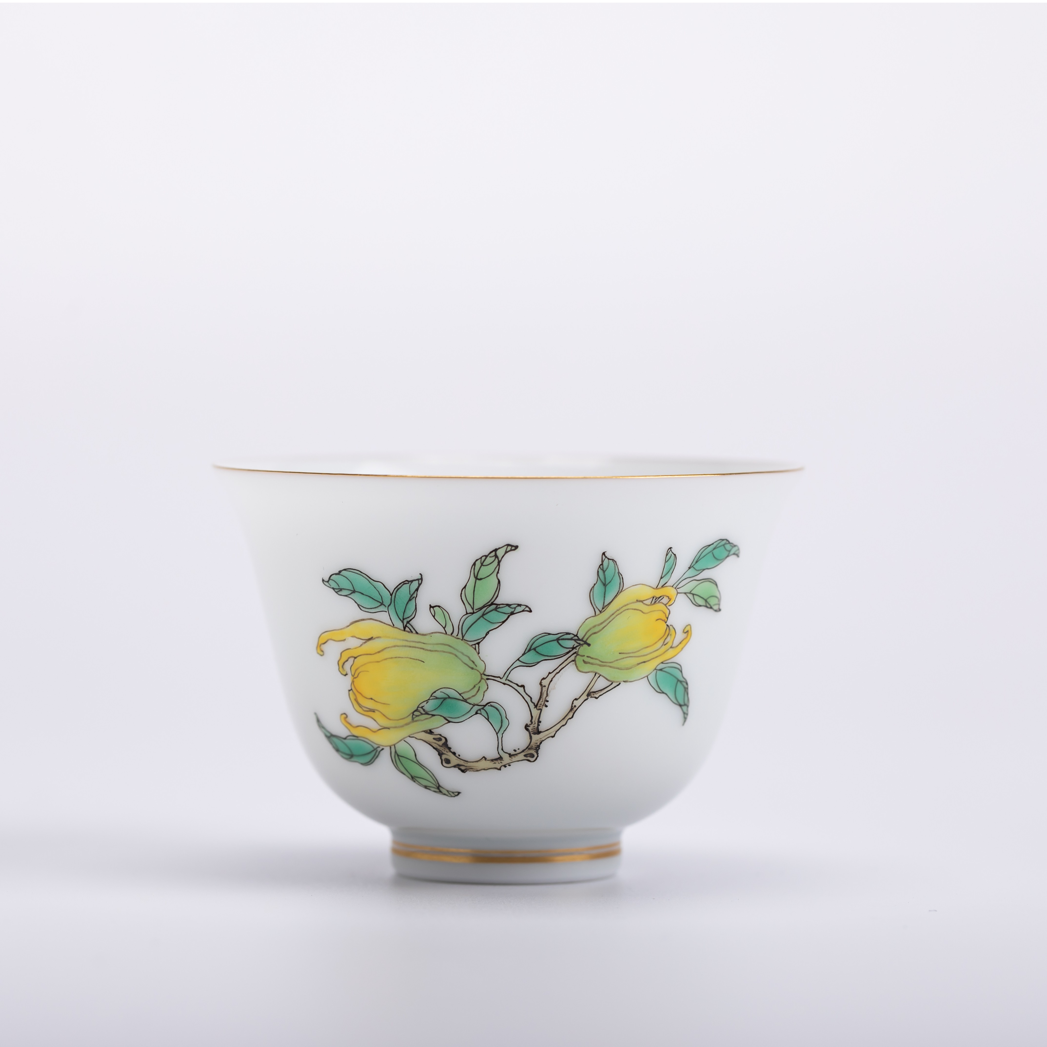 徐窑粉彩佛手铃铛杯  景德镇陶瓷茶具手工制作