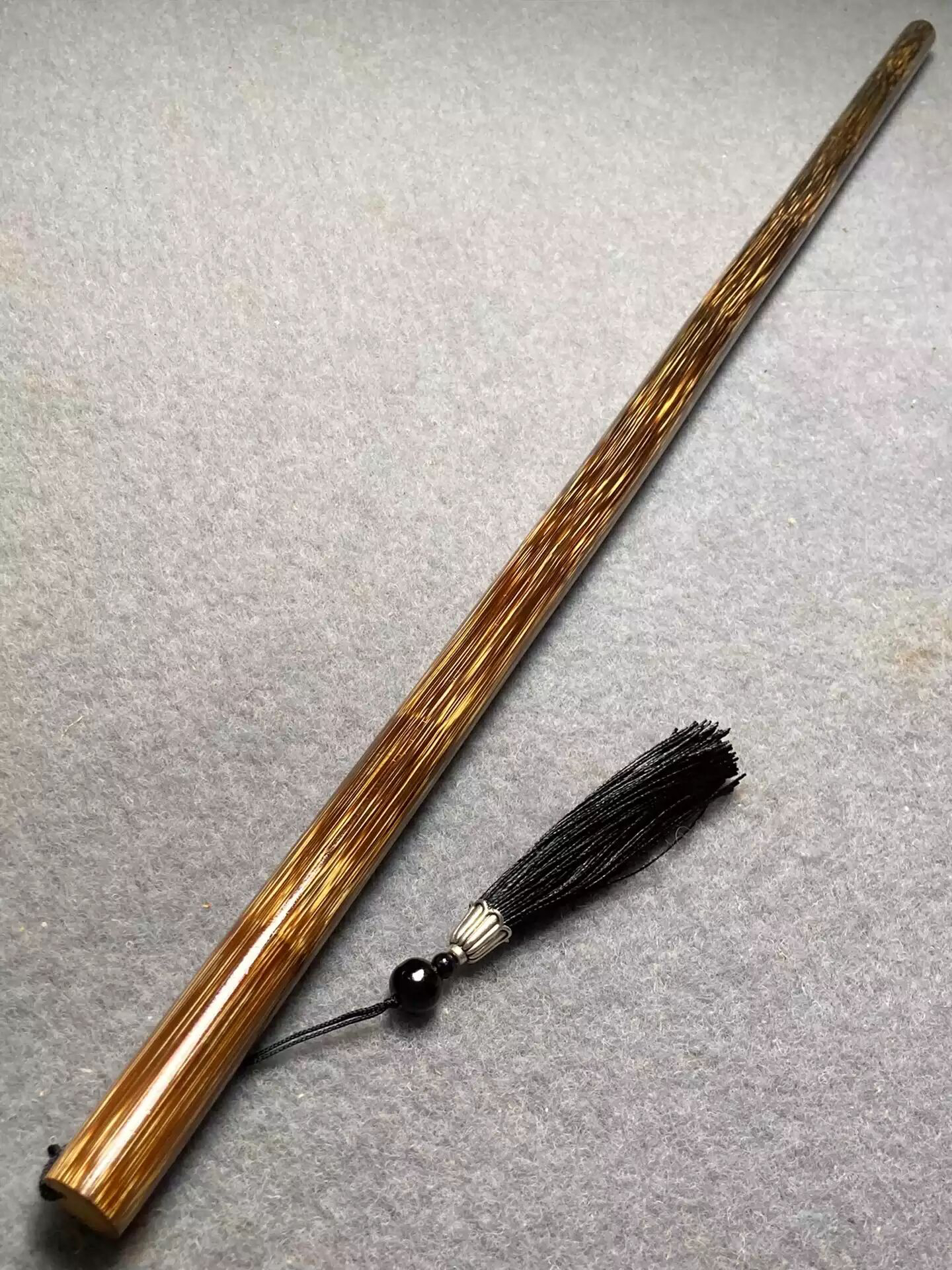 文玩龙血金丝竹无节款式的金丝竹实心竹把玩件手持教鞭教棍手拐杖
