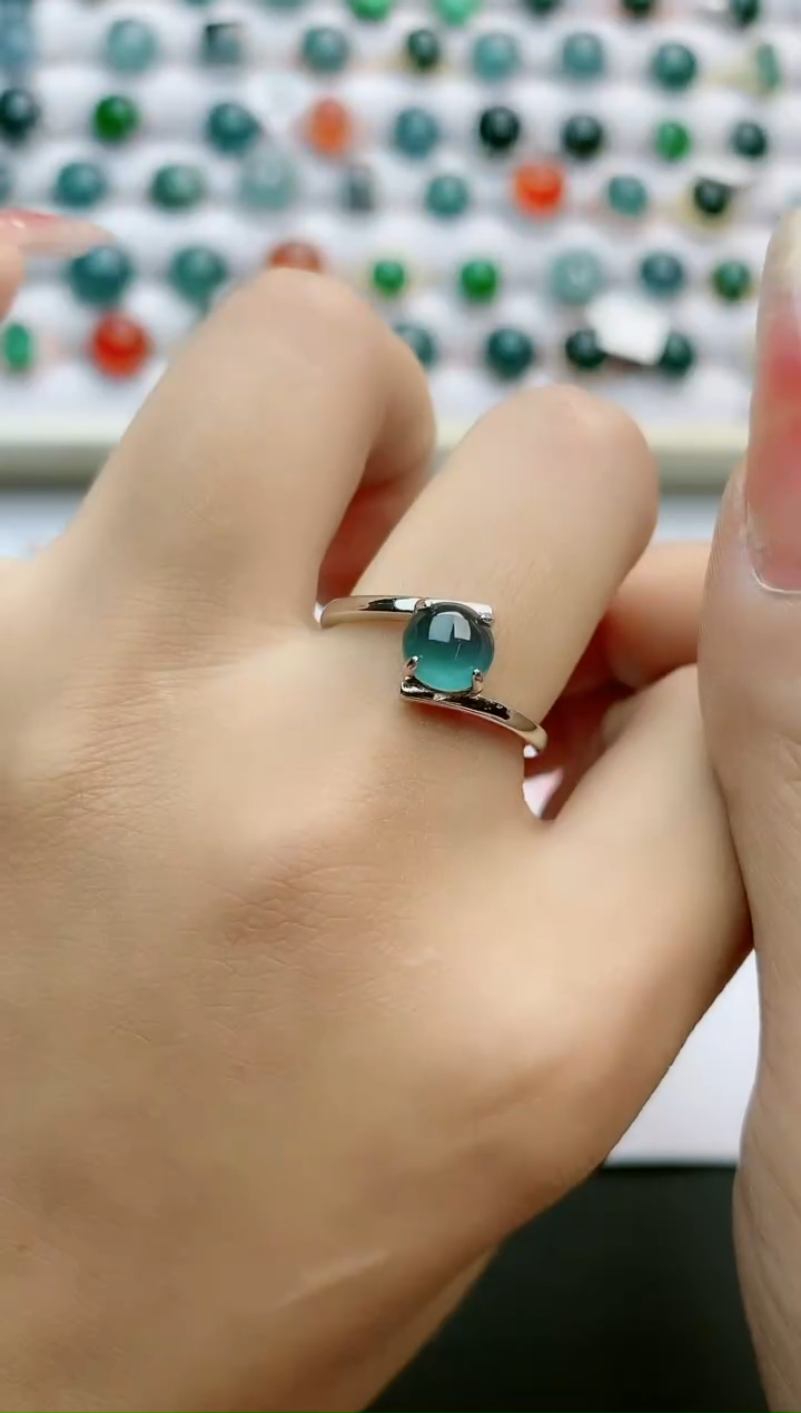 【闪购商品】翡翠戒指银S925镶嵌1