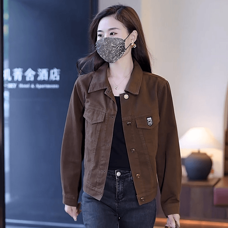 上衣女牛仔短款洋气女春秋季新款韩版时尚休闲百搭小个子夹克上衣