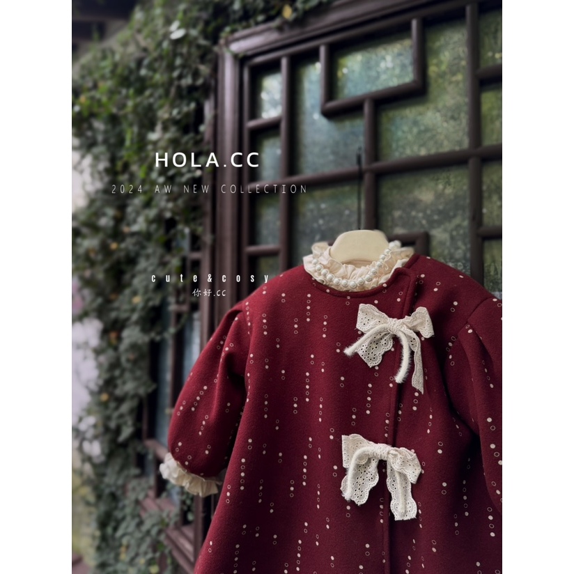  【财源滚滚】HOLA.CC·冬~波点呢大衣8709（汉服）