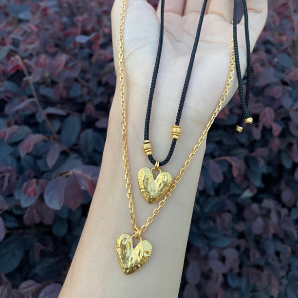 禾乐足金爱心吊坠项链 轻奢风 可支持定制