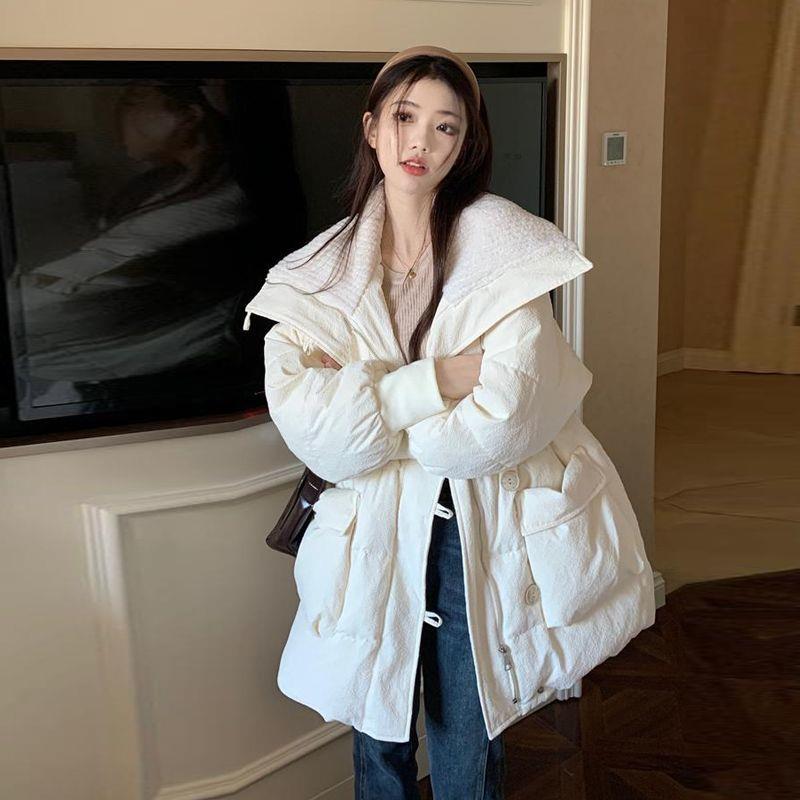 莫莫羽绒羽绒服女2023新款网红中款棉衣显瘦小个子温暖感冬季加