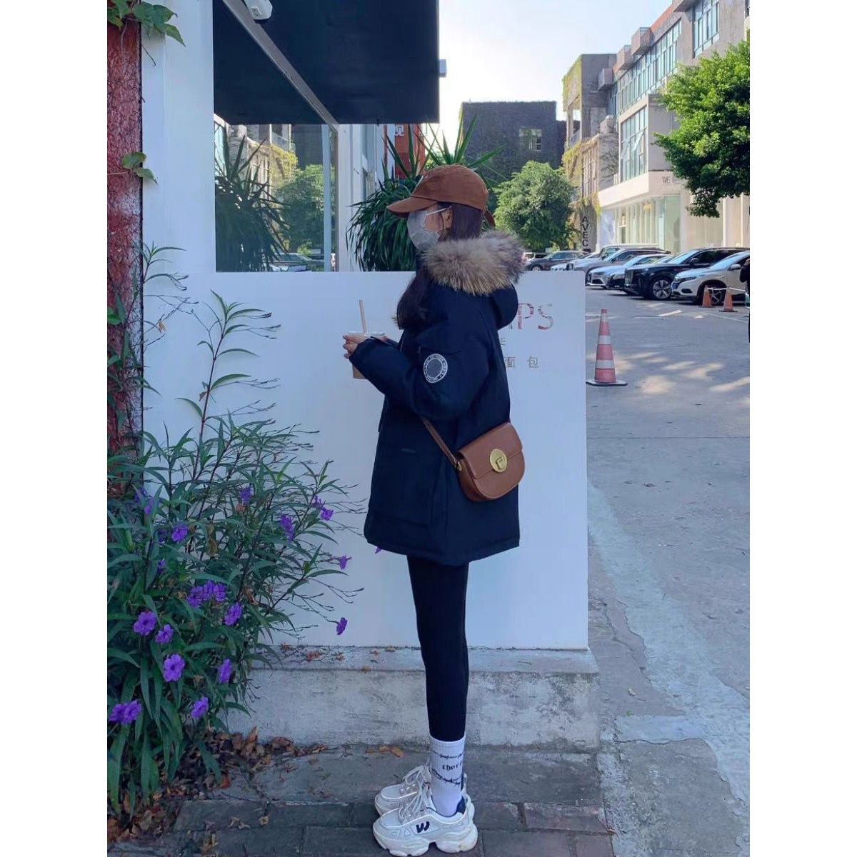 新款2023羽绒服大毛领工装派克羽绒服女冬季加厚美式高级感中长款