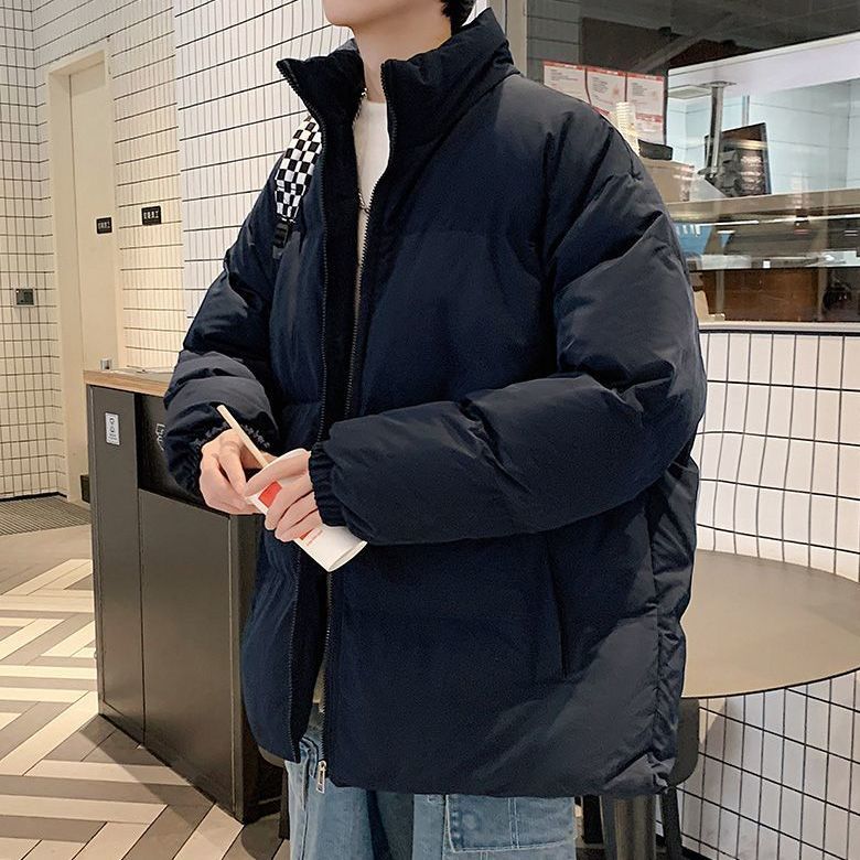 新款2023羽绒服男士冬季加厚袄外套潮流宽松立领加厚保暖面包夹克