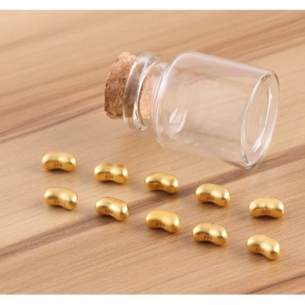 金豆豆收纳瓶金豆子小空瓶装黄金豆透明玻璃瓶迷你瓶小物件储存罐