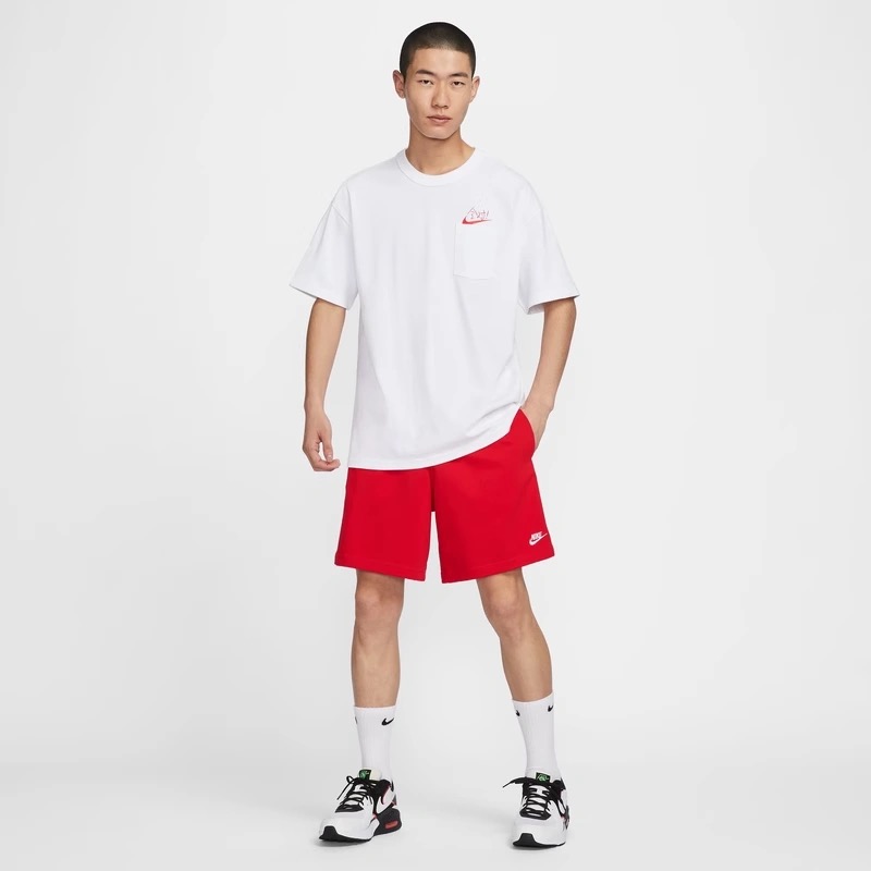 NIKE/耐克短袖口袋T恤夏季满分考试全对宽松纯棉上衣6594-100