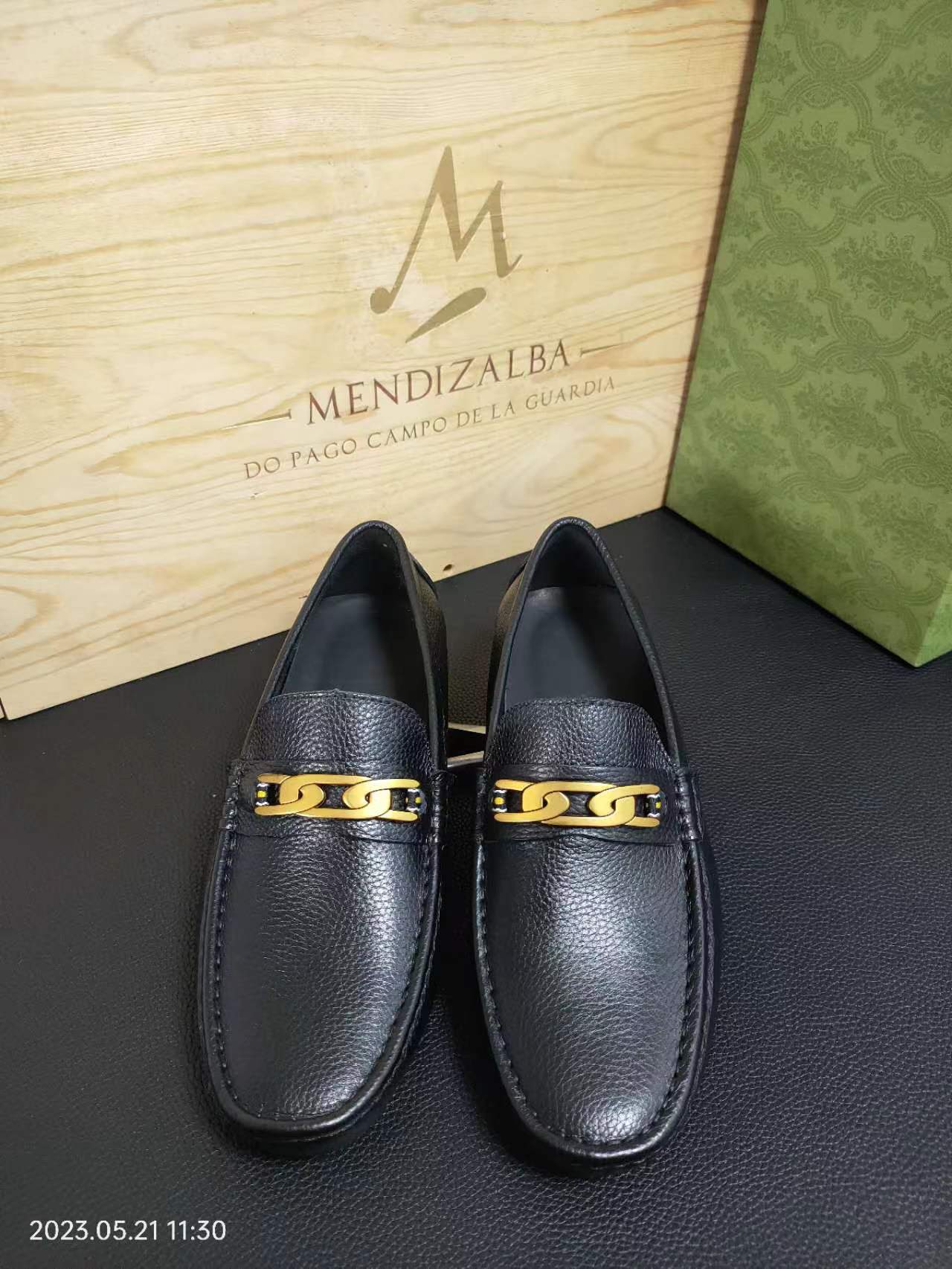 欧洲站最新男款舒适百搭真皮一脚蹬，肚肚鞋，驾车鞋