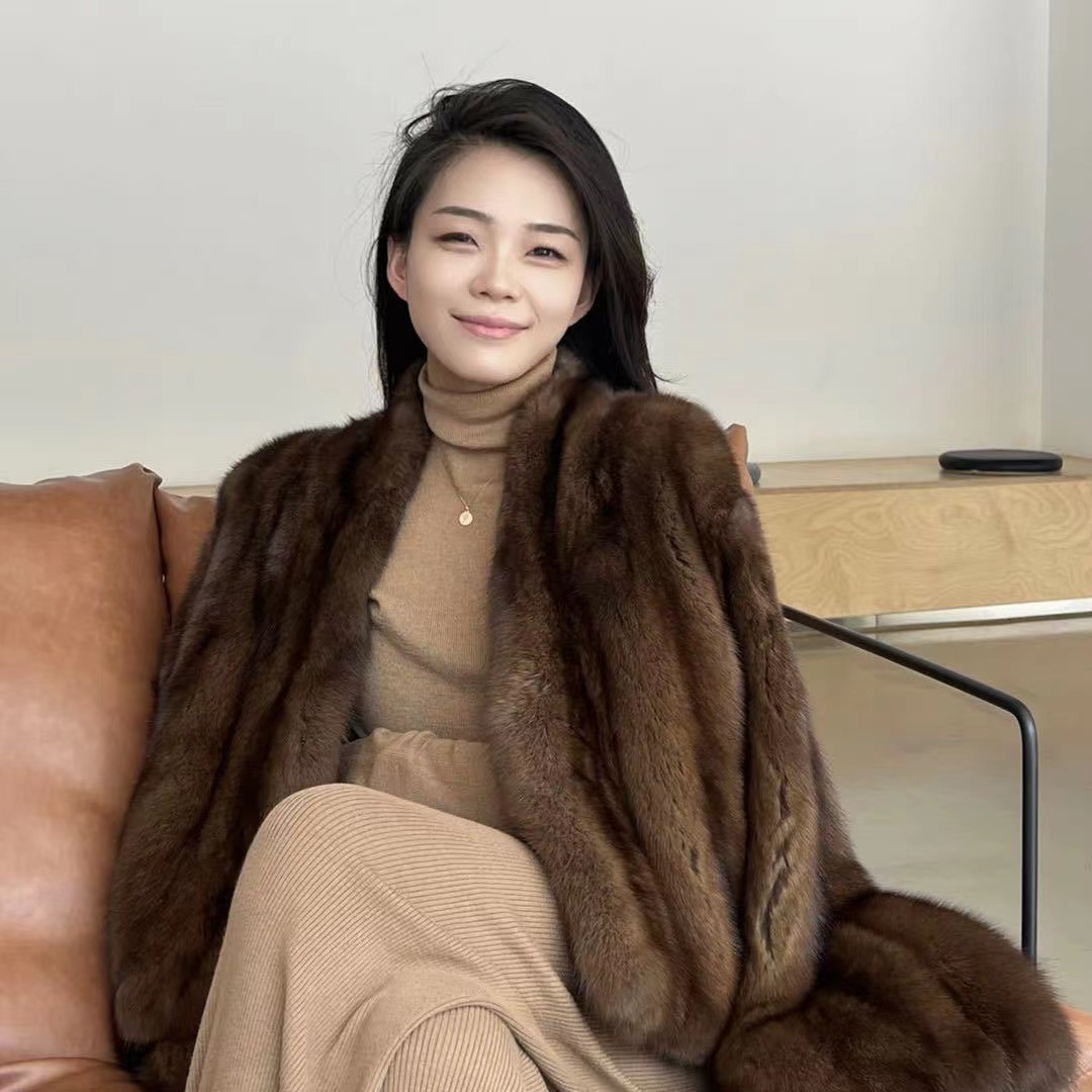 【YINGMOMO】影哥「午夜巴黎」紫貂皮草秋冬新款女士整貂皮草 F2553