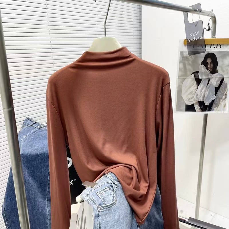 韩版半高领长袖打底衫一件