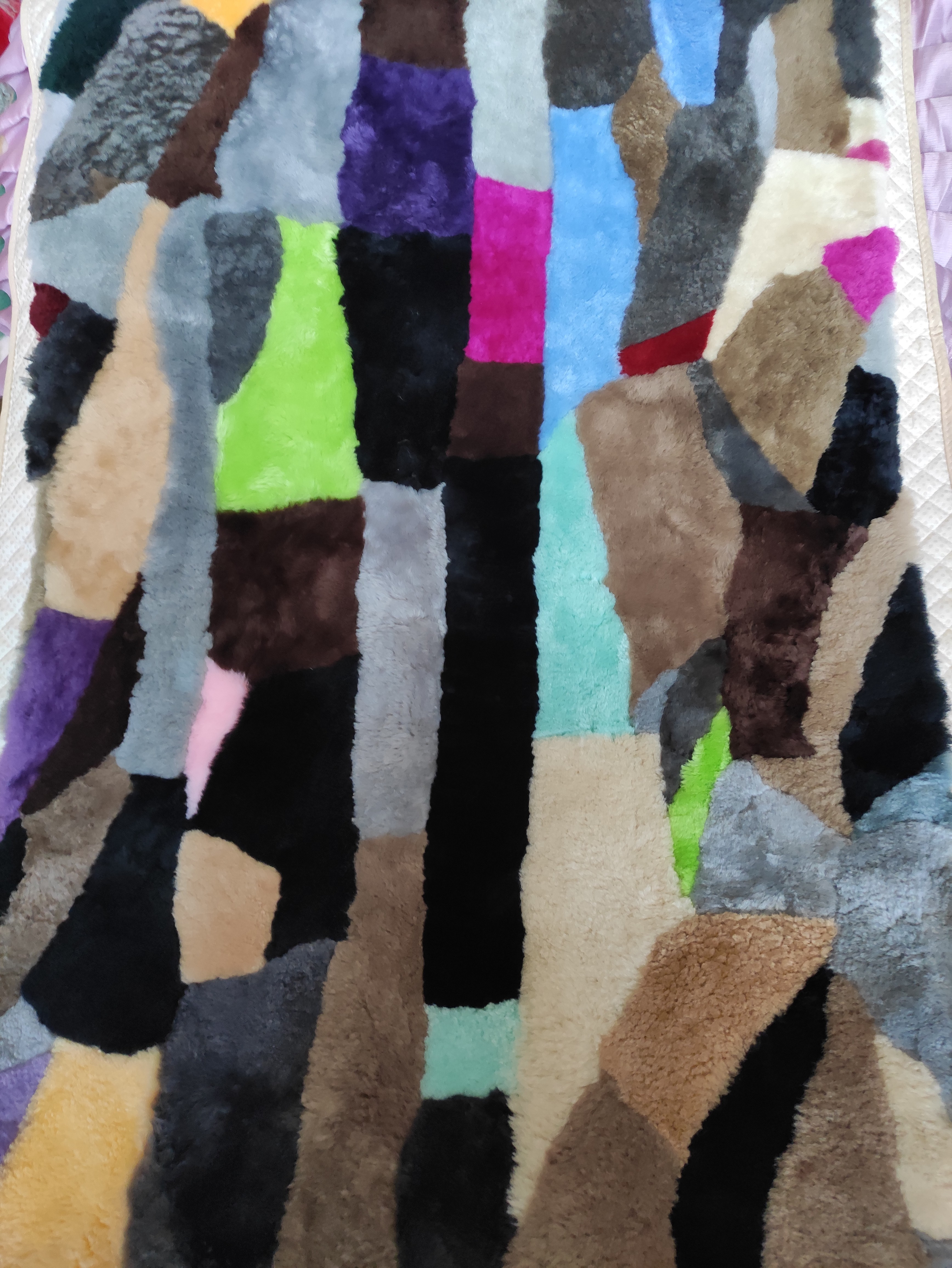 皮毛一体羊毛毯卧室沙发垫飘窗垫条纹休闲毯美观漂亮四季通用