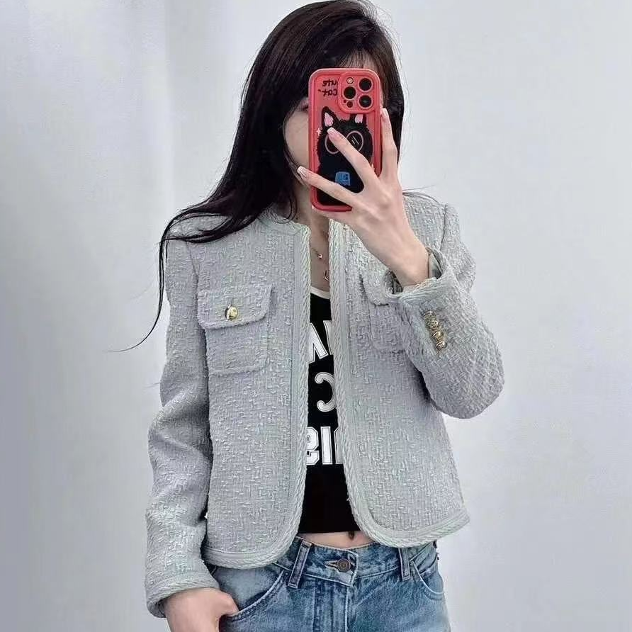 全新未使用 Celine/思琳 纯色圆领休闲夹克外套/36码