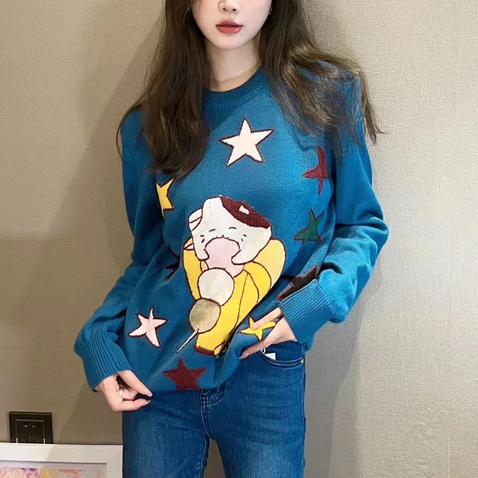 全新未使用  Gucci/卡通圆领毛衣/XS/M码