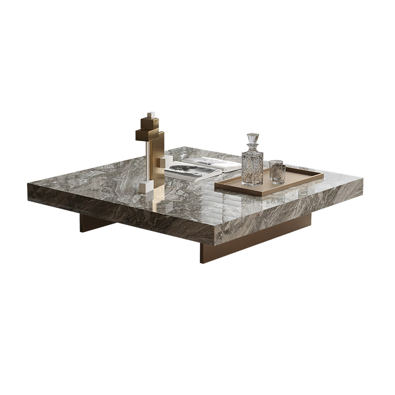 Minotti悬浮茶几客厅极简别墅茶几方格子茶几大理石岩板茶几