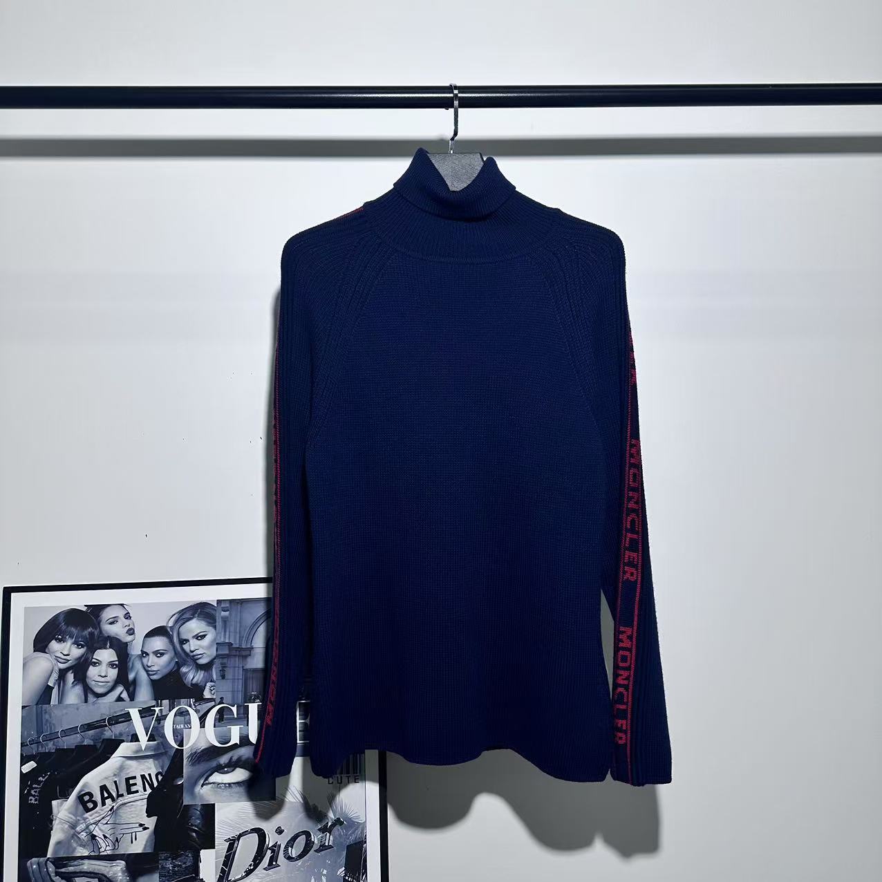 MONCLER/蒙口侧logo高领毛衣/XL/全新