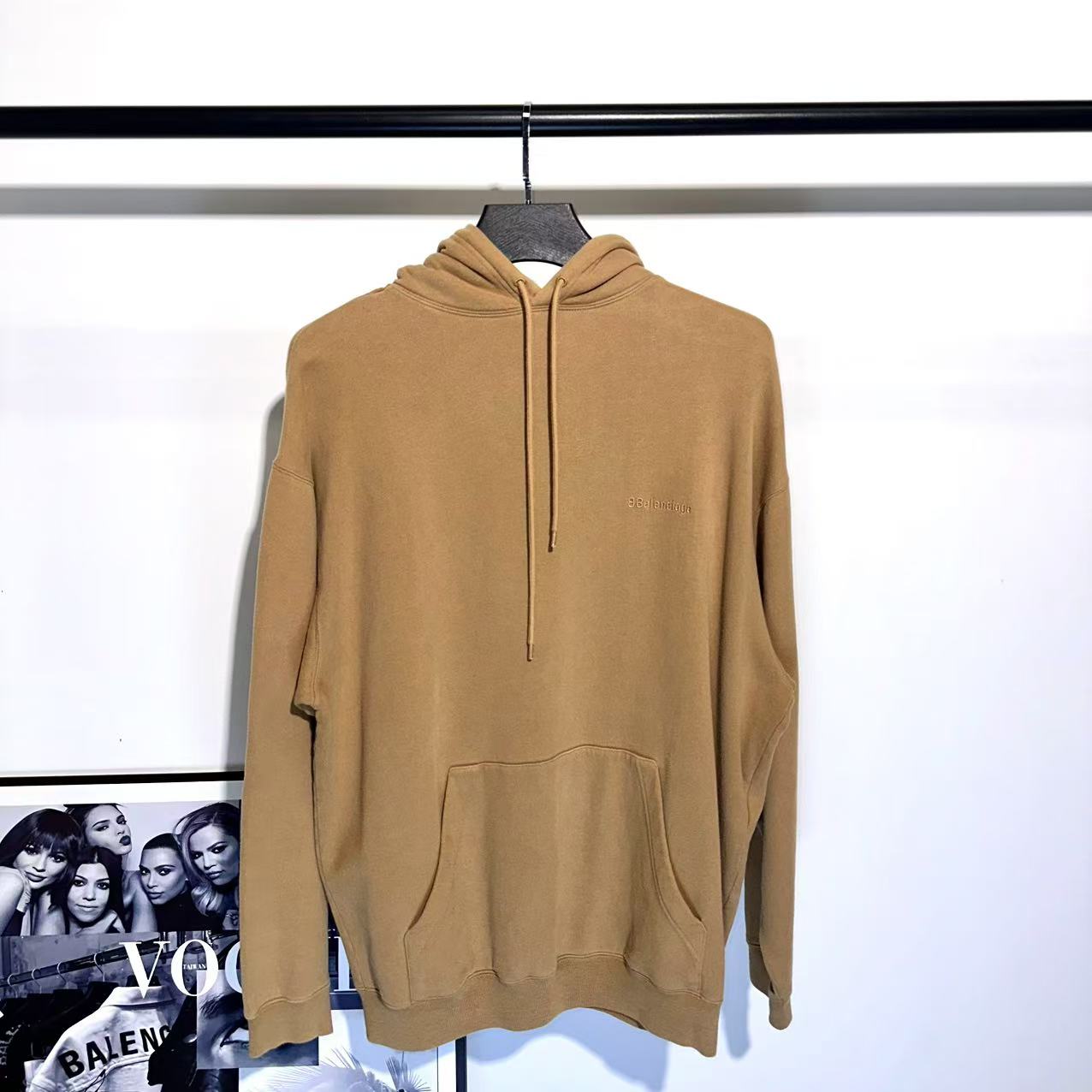 Balenciaga/巴黎世家卡其色双B帽衫/XS/99新