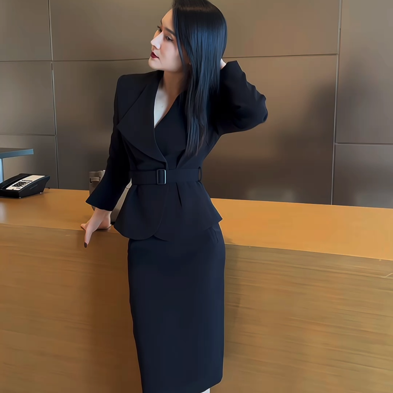 JIA SHI 西装气质套装时尚百搭显瘦轻奢高定修身通勤-TZ085+QB003