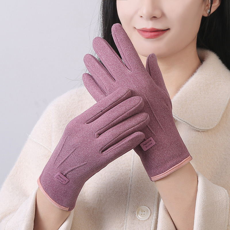 骑车秋冬手套户外保暖加绒防寒骑行男女手指可触屏防滑防寒防风雪