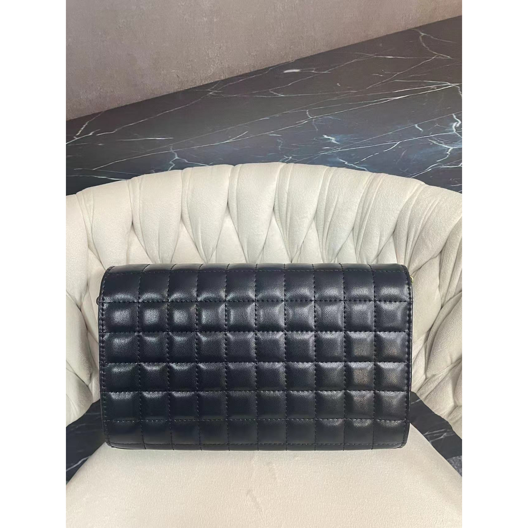 姝宴真皮女包菱格链条0371