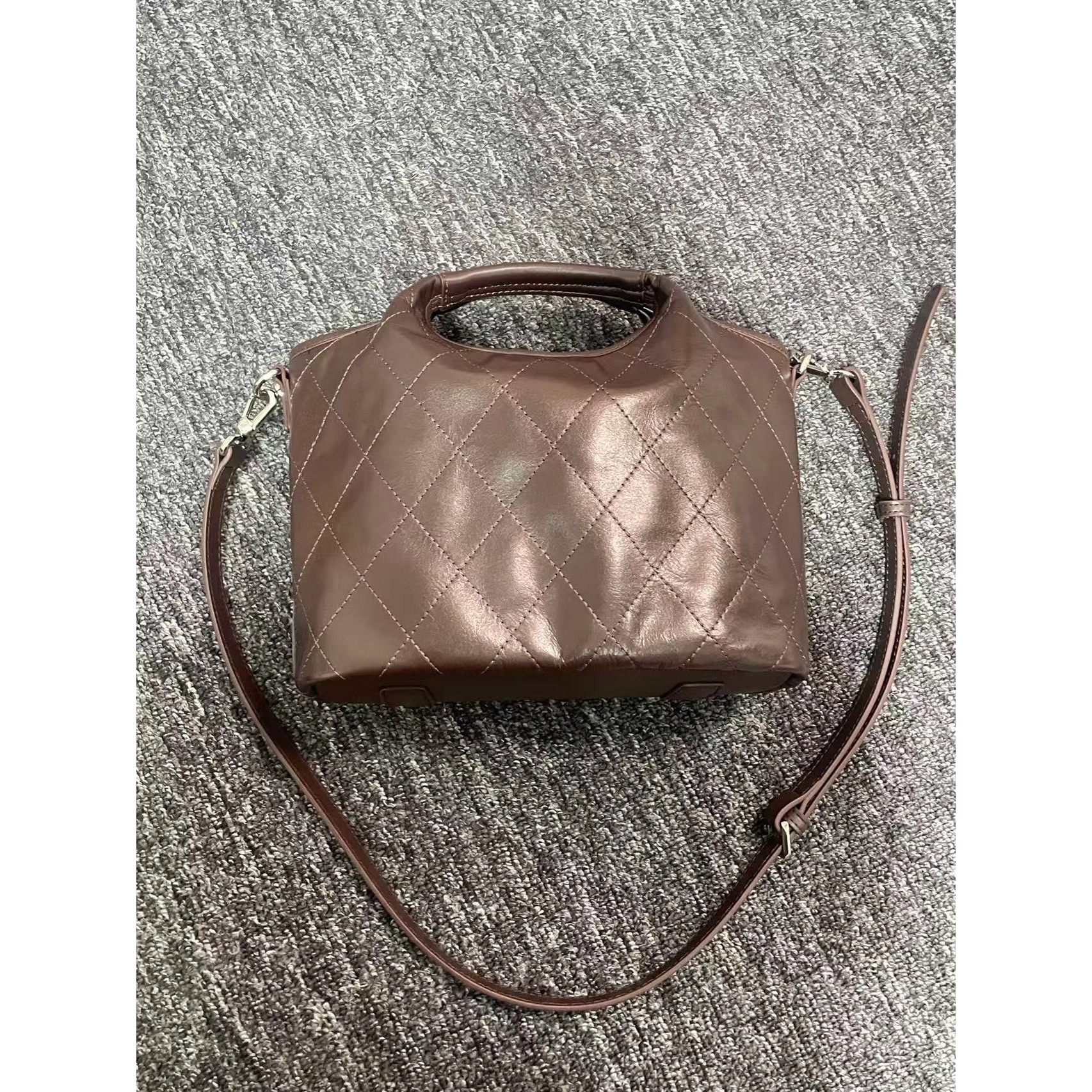 姝宴真皮女包风小菜包棕色