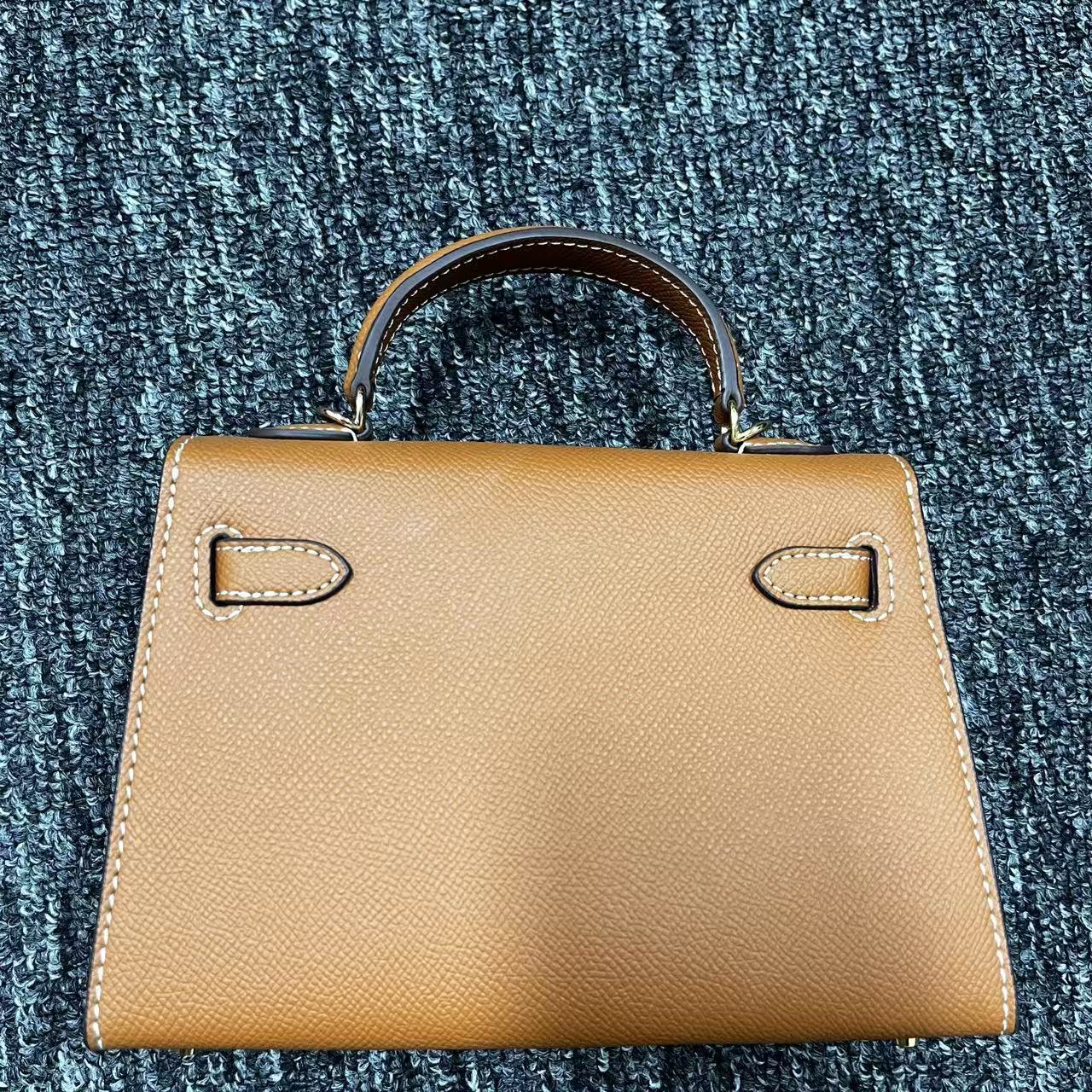 姝宴真皮女包19cm金棕色
