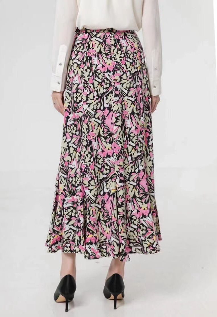 【商场同款】2024春秋新款高腰显瘦松紧腰碎花鱼尾裙半身裙5200385