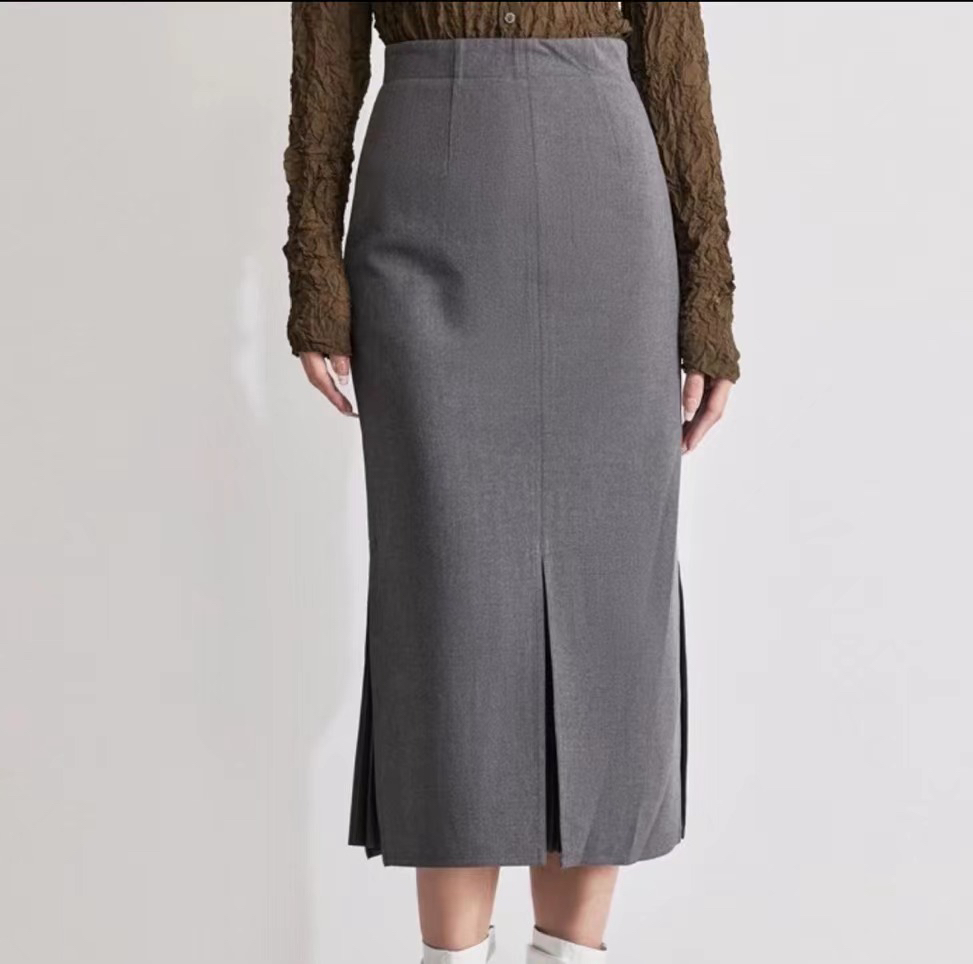 （商场同款）2024春秋新款女装高腰中长款开叉半身裙包臀裙鱼尾摆裙