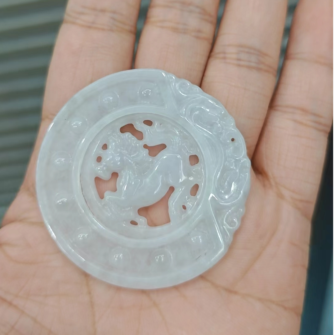 翡翠缅马牌吊坠 拍一个发一个-629044