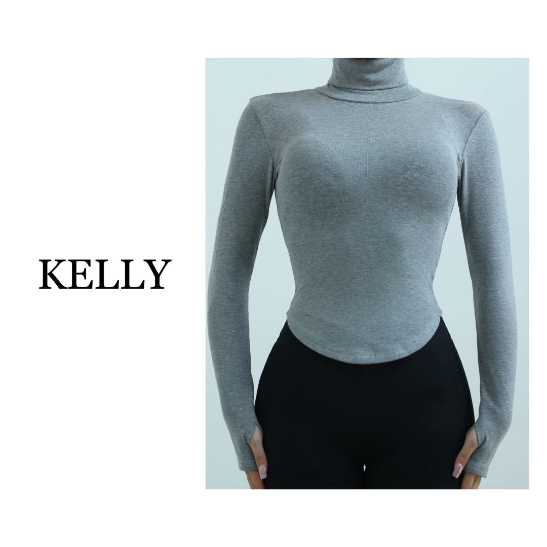 KELLY/高领收腰加绒加厚长袖T恤打底/柔软亲肤/细腻德绒快速升温