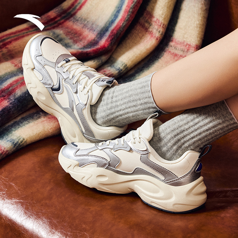 【姿姐】安踏行风老爹鞋情侣厚底软底休闲鞋