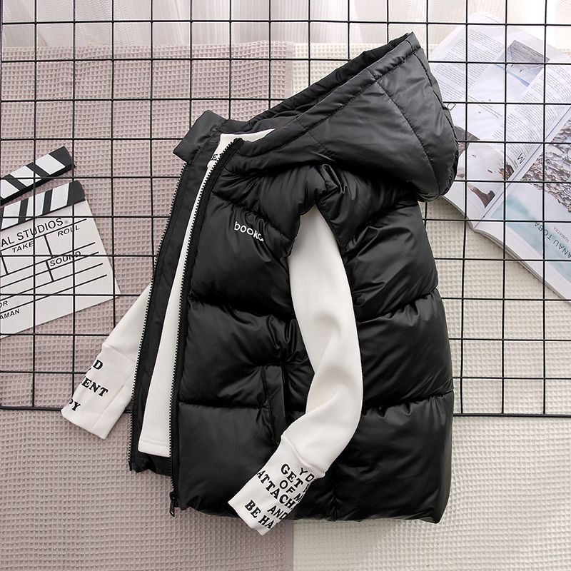 波司豋2023新款儿童羽绒服马甲秋冬季连帽男童女童宝宝背心加厚外