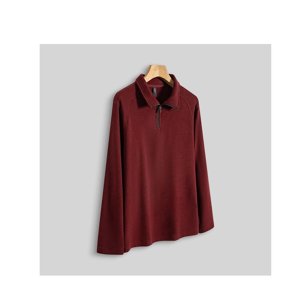 暖肤澳绒半拉链长袖【25129#】秋冬女款半拉链打底立领显瘦遮肉长袖