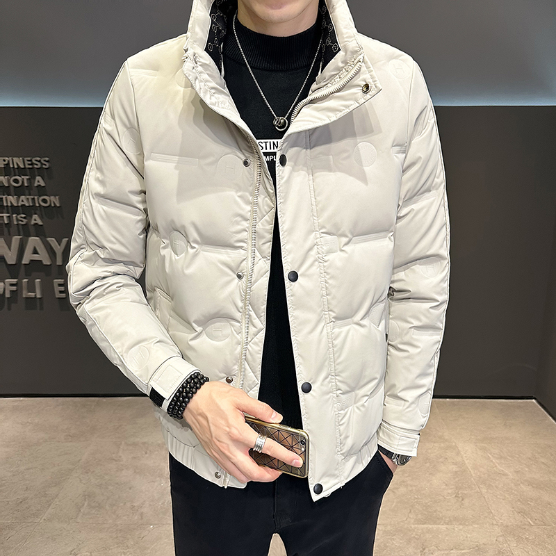 男士冬季潮流立领防污保暖羽绒服外套时尚韩版轻薄短款休闲男装
