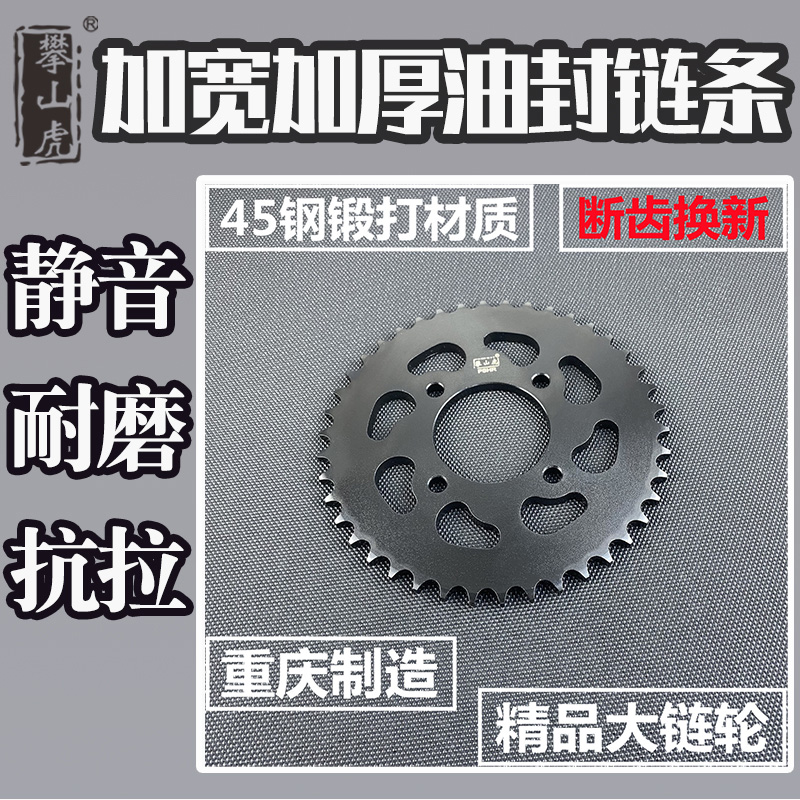 适用豪爵铃木钻豹HJ125K-A-2攀山虎改装牙盘链盘链轮油封链条套链