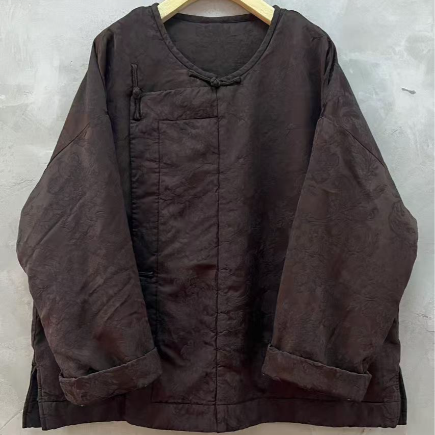 古蘭木-新中式斜襟盘扣提花棉服6827