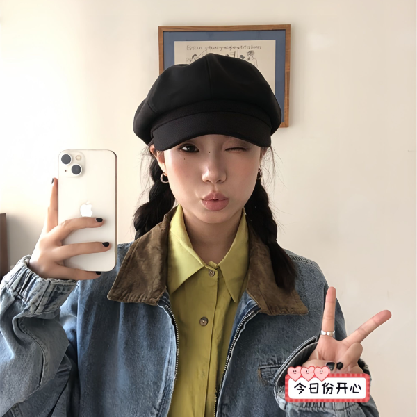 【秋冬美拉德】复古毛呢显脸小八角帽子英伦风咖啡色画家帽报童帽潮