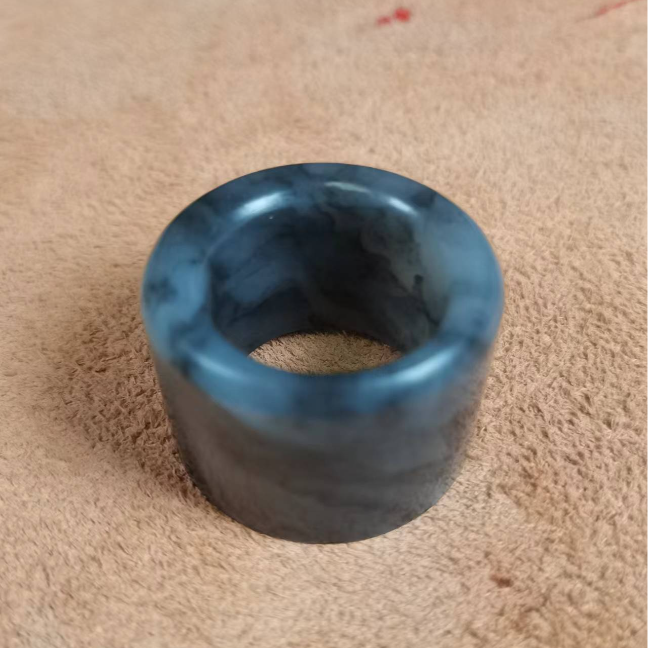 新疆和田玉青花籽特型扳指