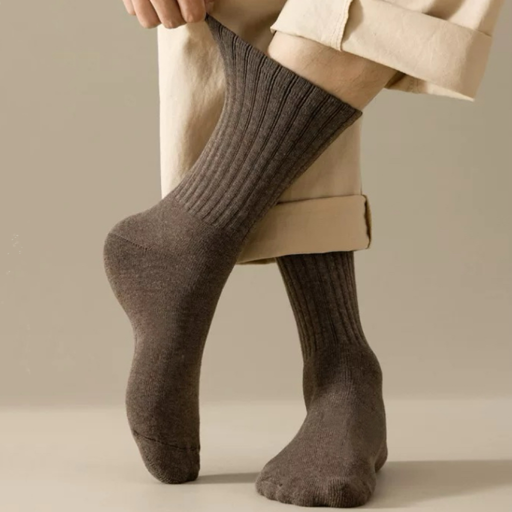 秋冬加厚保暖7A抗菌全毛巾袜新款透气毛圈袜百搭美拉德长筒袜7双