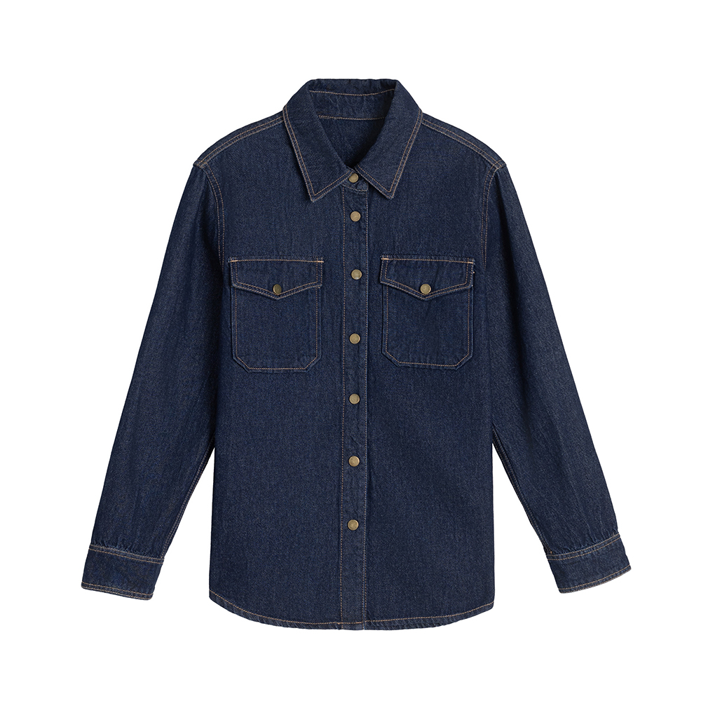 【雅亚定制】春秋丹宁原色水洗经典复古翻领长袖男女同款潮牛仔外套