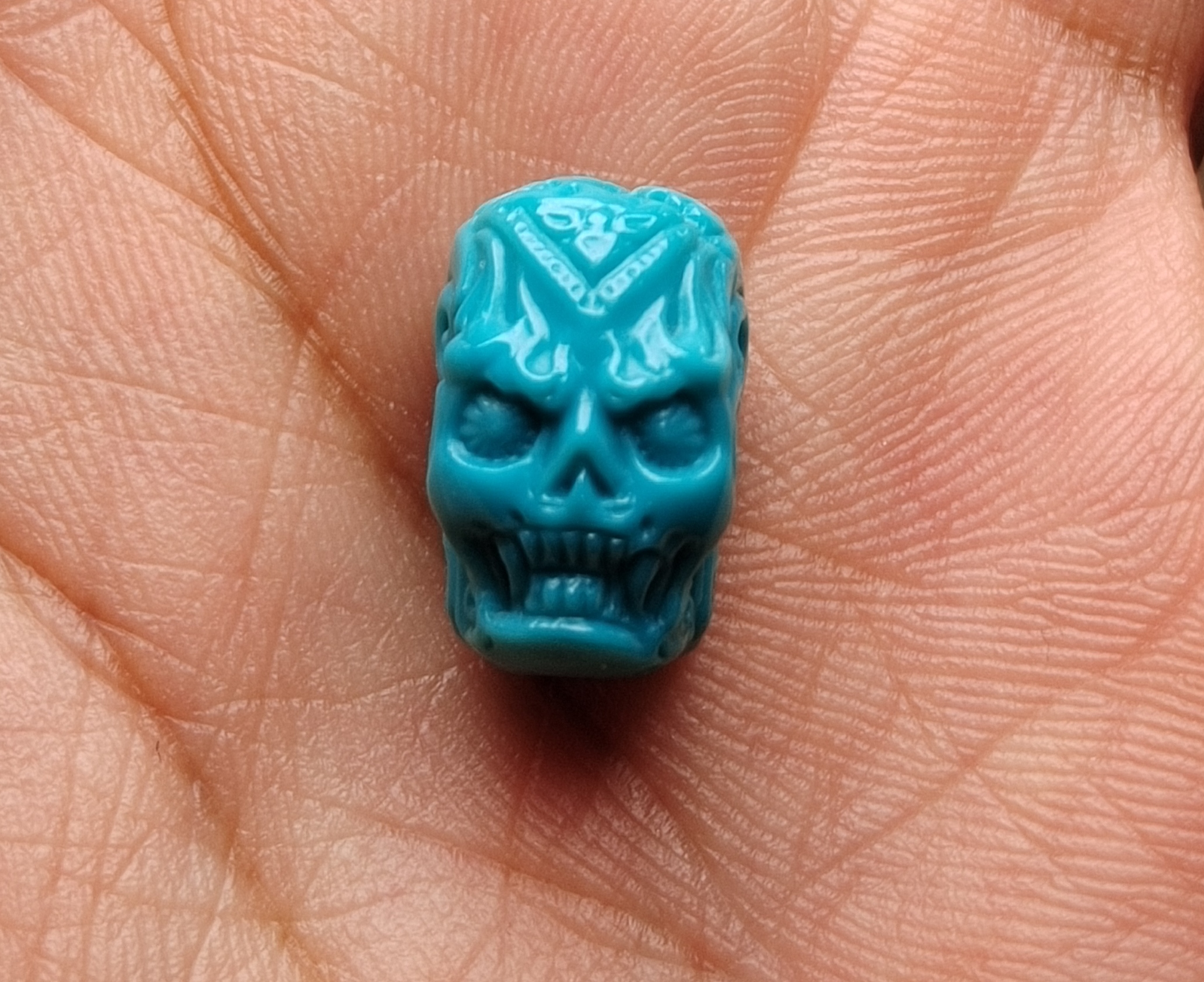 绿松石骷髅头 高瓷玉化料