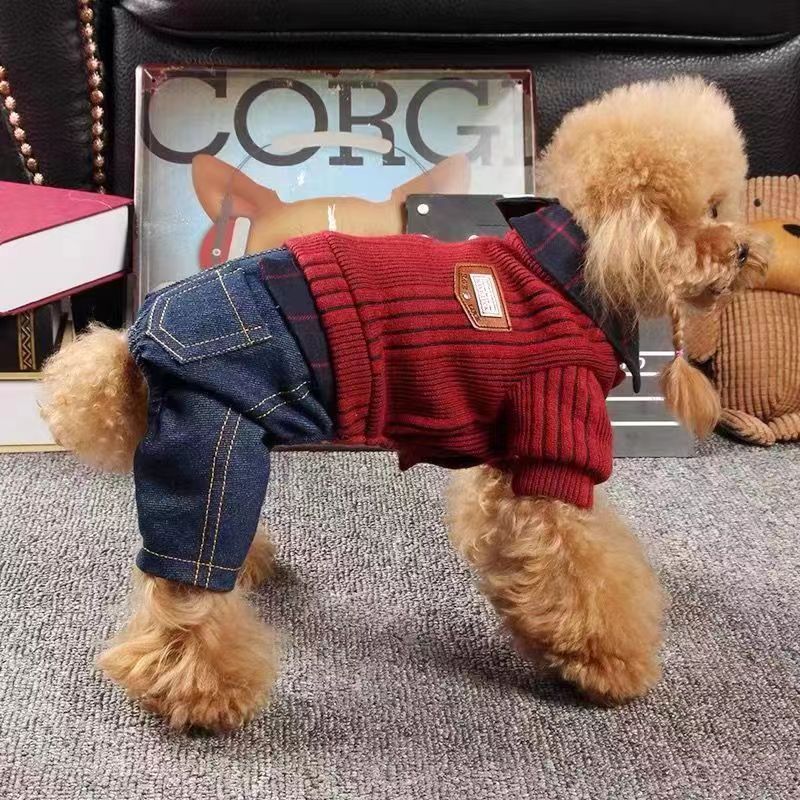 【小扬哥推荐】小狗狗四脚衣泰迪衣服秋冬厚款比熊博美小型犬秋冬