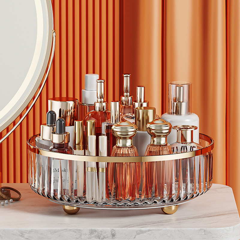 轻奢旋转置物架旋转化妆品置物架台面卫生间洗浴室厕所收纳架子盒