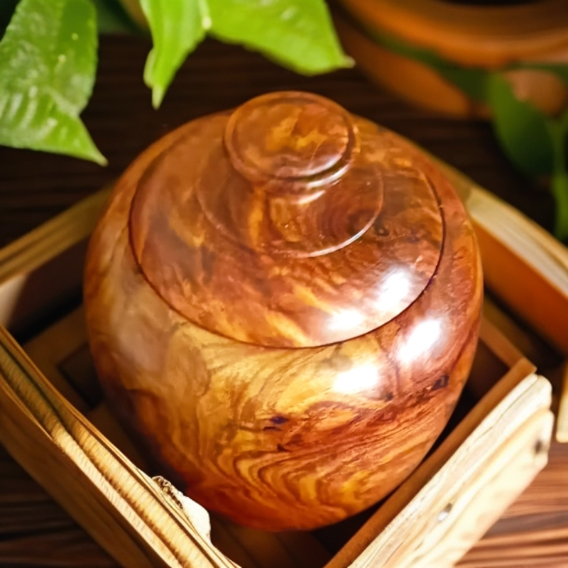 海南黄花梨紫红油梨老料茶叶罐开罐降香浓郁包浆厚重金属光泽油性