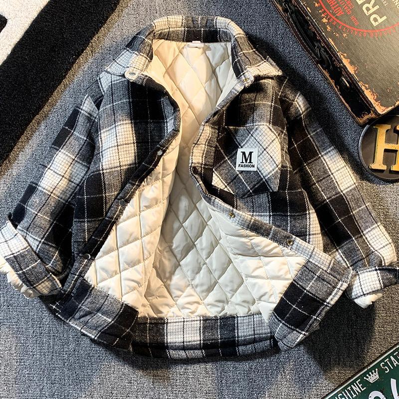 男童衬衫夹绒加厚冬季加绒衬衣韩版保暖帅气外套儿童上衣2023新款