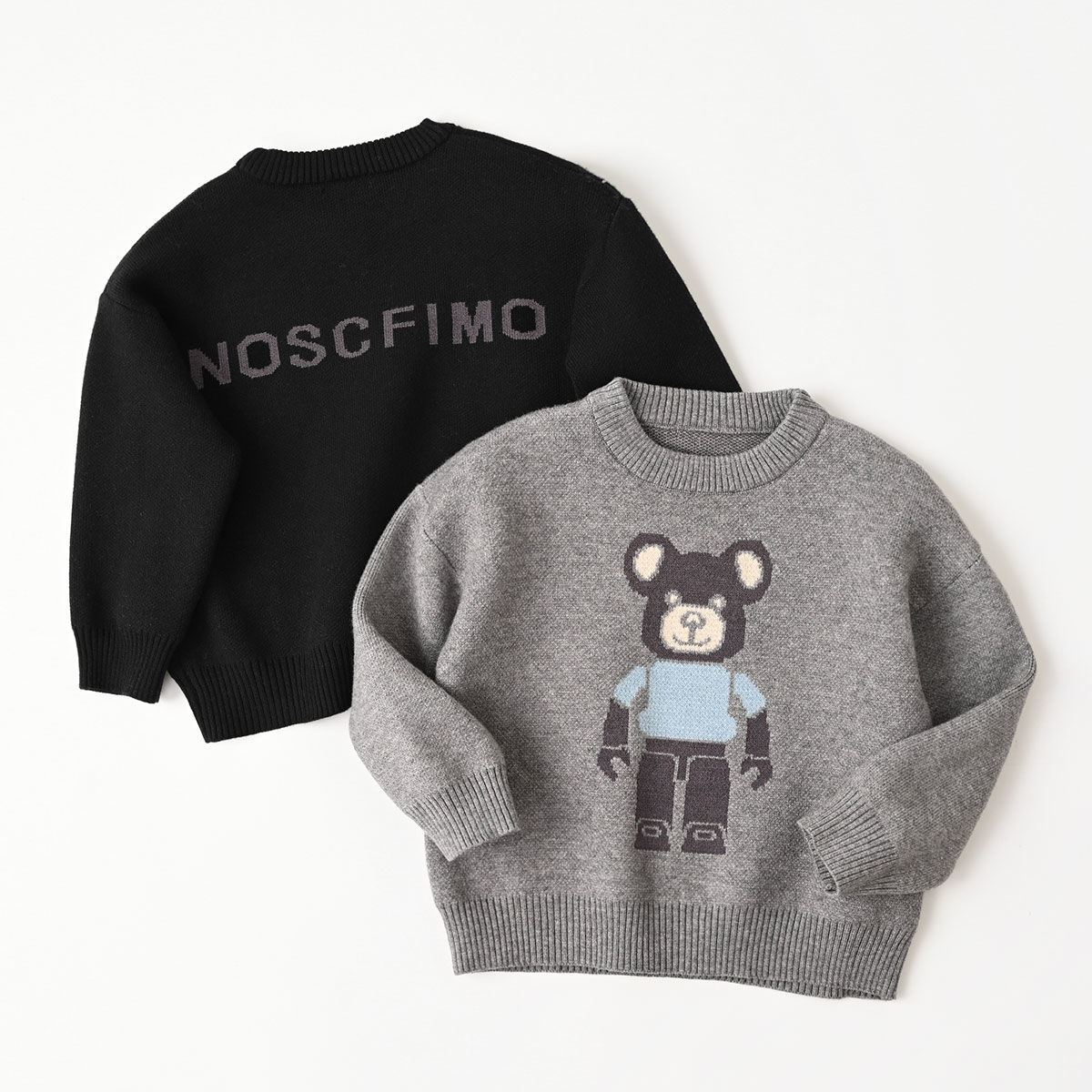 儿童毛衣2023新款男女童卡通针织打底衫秋冬季宝宝洋气内搭上衣潮