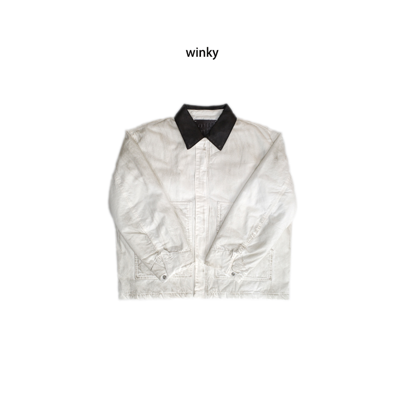 miu风擦色牛仔大棉衣